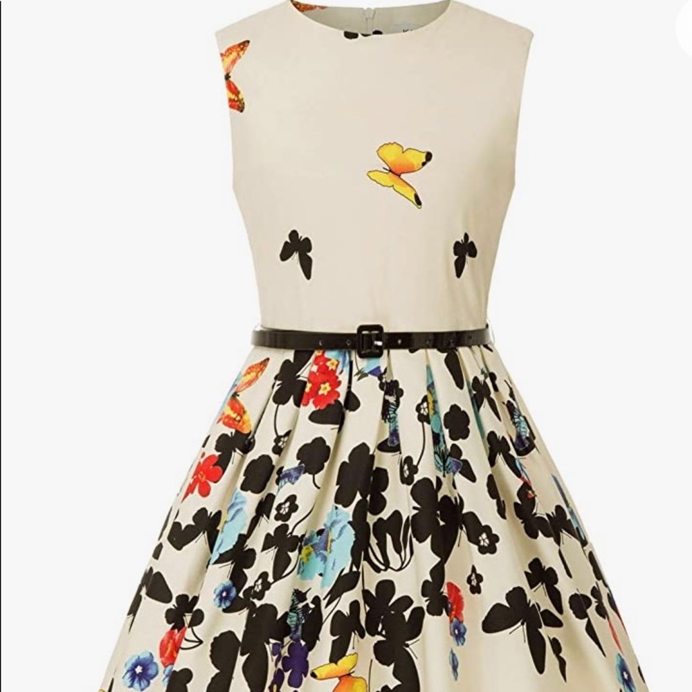 Vintage Sleeveless Butterfly Dress